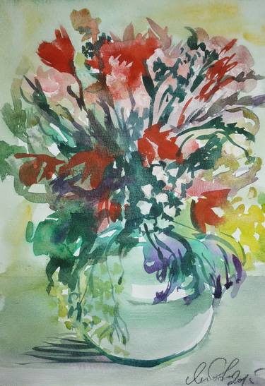 Original Expressionism Botanic Paintings by Olga Yakubovskaya