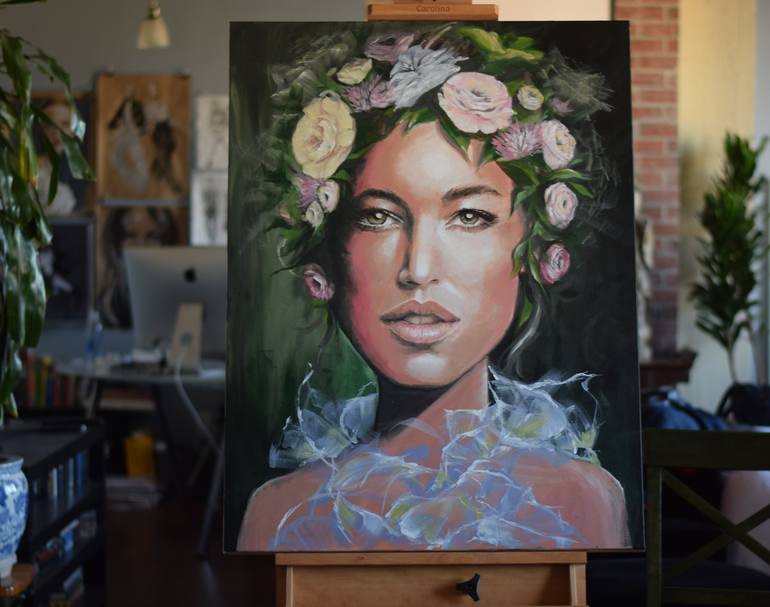 Original Fine Art Portrait Painting by Kasia Rei