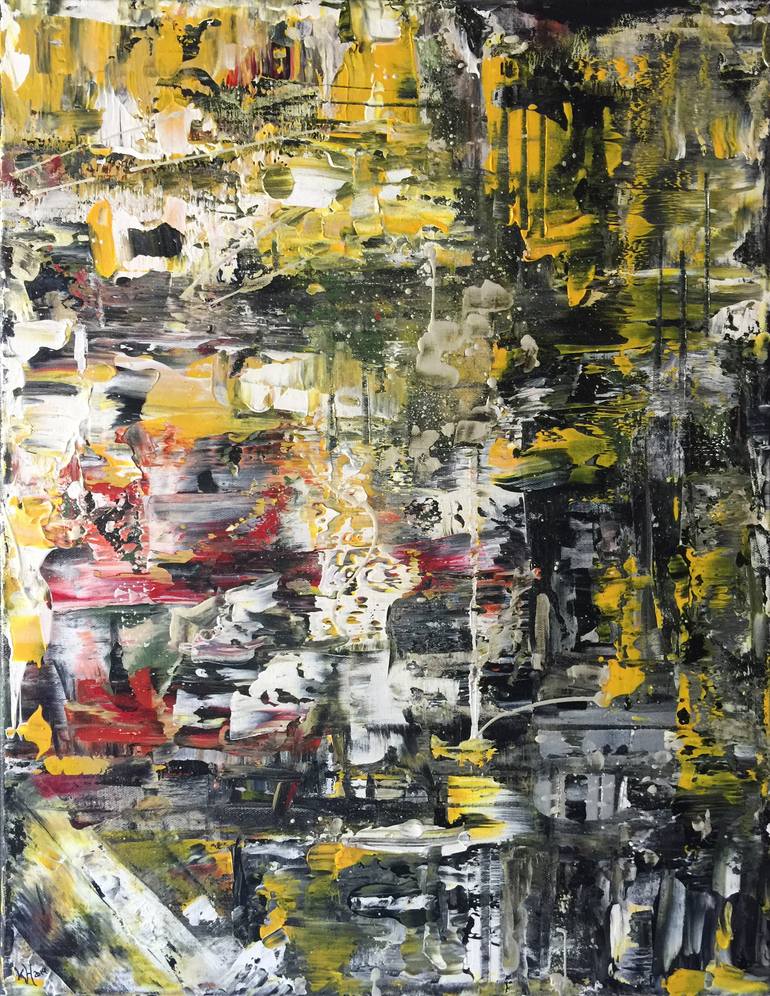 Original Abstract Expressionism Abstract Painting by Gertrude Heikorn
