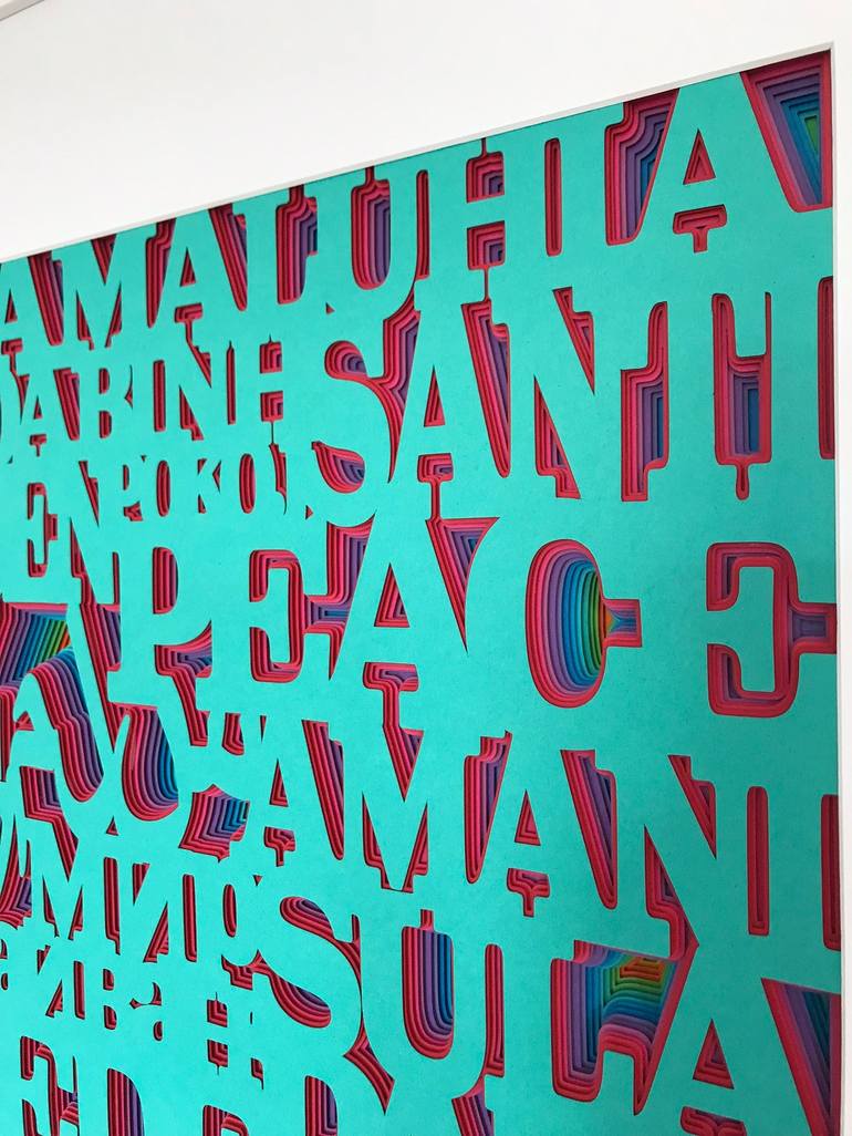 Original Abstract Typography Sculpture by Chloë Natalia