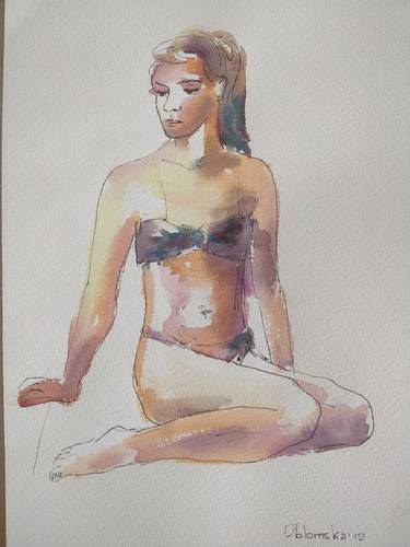 Original Fine Art Nude Drawings by olena oblomska