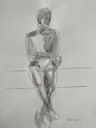 Original Figurative Body Drawings by olena oblomska