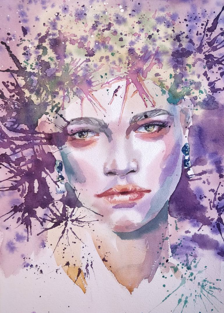 Illustration Beautiful majestic lyn, highly detailed watercolor painting