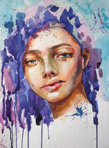 Original Abstract Portrait Paintings by olena oblomska