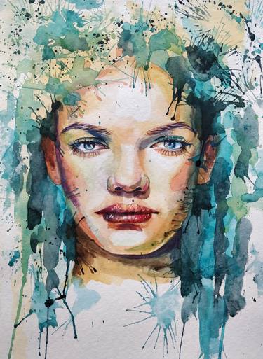 Original Abstract Portrait Paintings by olena oblomska