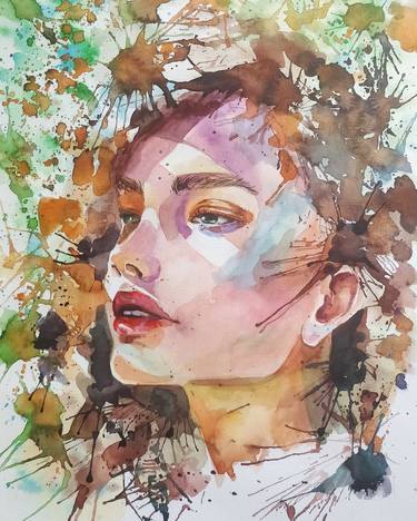 Original Illustration Women Paintings by olena oblomska