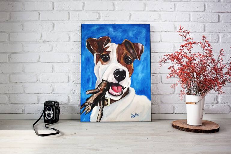 Original Other Dogs Painting by Boghici Willy