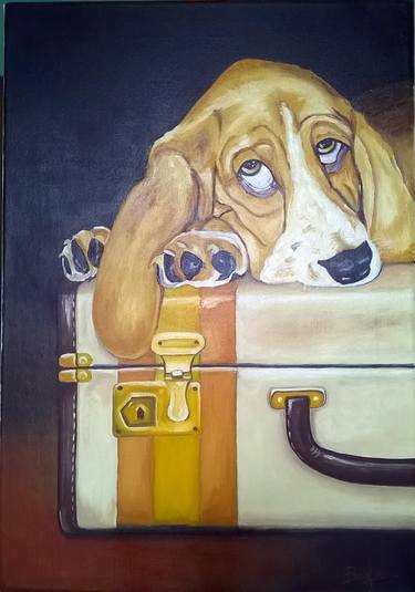 Oil painting-Dog Basset Hound thumb