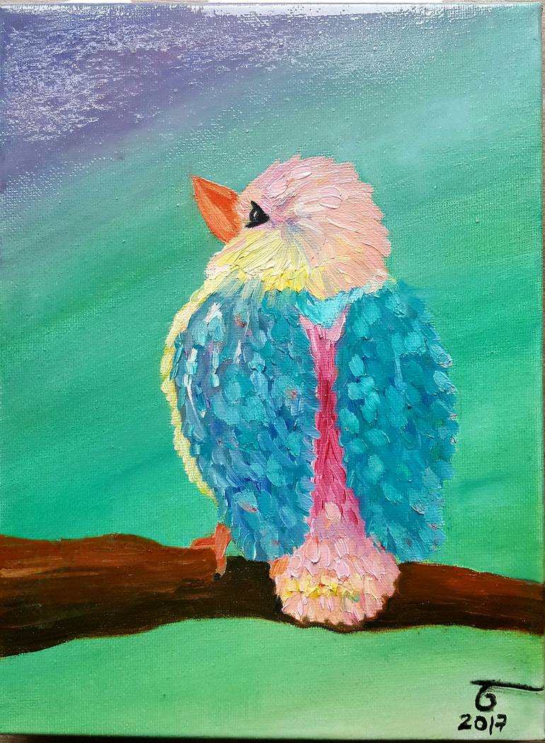 Birdie Painting by Devares Art | Saatchi Art