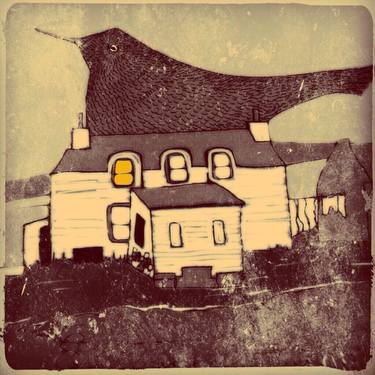 Print of Folk Home Mixed Media by ruth allen