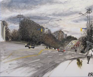 Original Figurative Cities Painting by Elena Roginsky