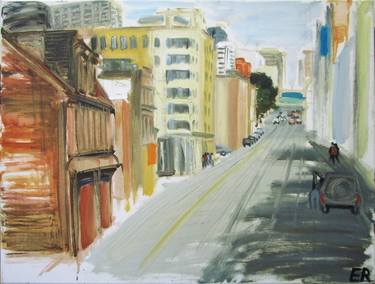 Original Figurative Cities Paintings by Elena Roginsky