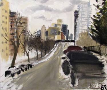 Original Figurative Cities Paintings by Elena Roginsky