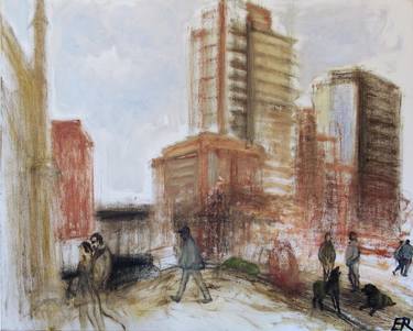 Original Figurative Cities Paintings by Elena Roginsky