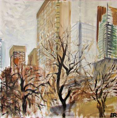 Original Figurative Cities Paintings by Elena Roginsky