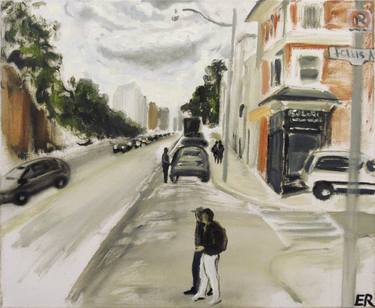 Original Figurative Cities Paintings by Elena Roginsky