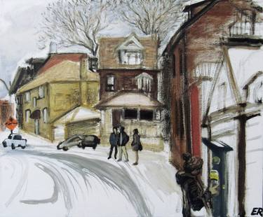 Original Figurative Cities Paintings by Elena Roginsky