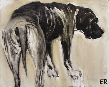 Original Figurative Dogs Paintings by Elena Roginsky