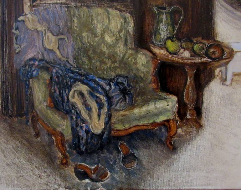 Original Figurative Interiors Painting by Elena Roginsky