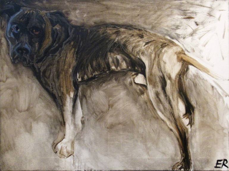 Big Dog Painting by Elena Roginsky Saatchi Art