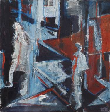 Saatchi Art Artist Danielle Davidson; Paintings, “Stairways people, 40 x 40 cm, 2005” #art