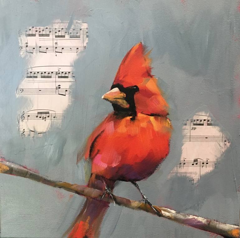 Cardinal Song Painting By Wendy Bilas Saatchi Art