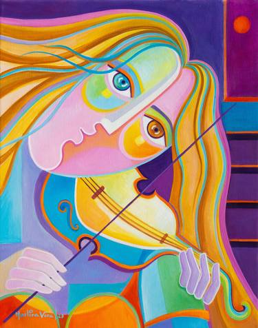 Original Figurative Music Paintings by Marlina Vera