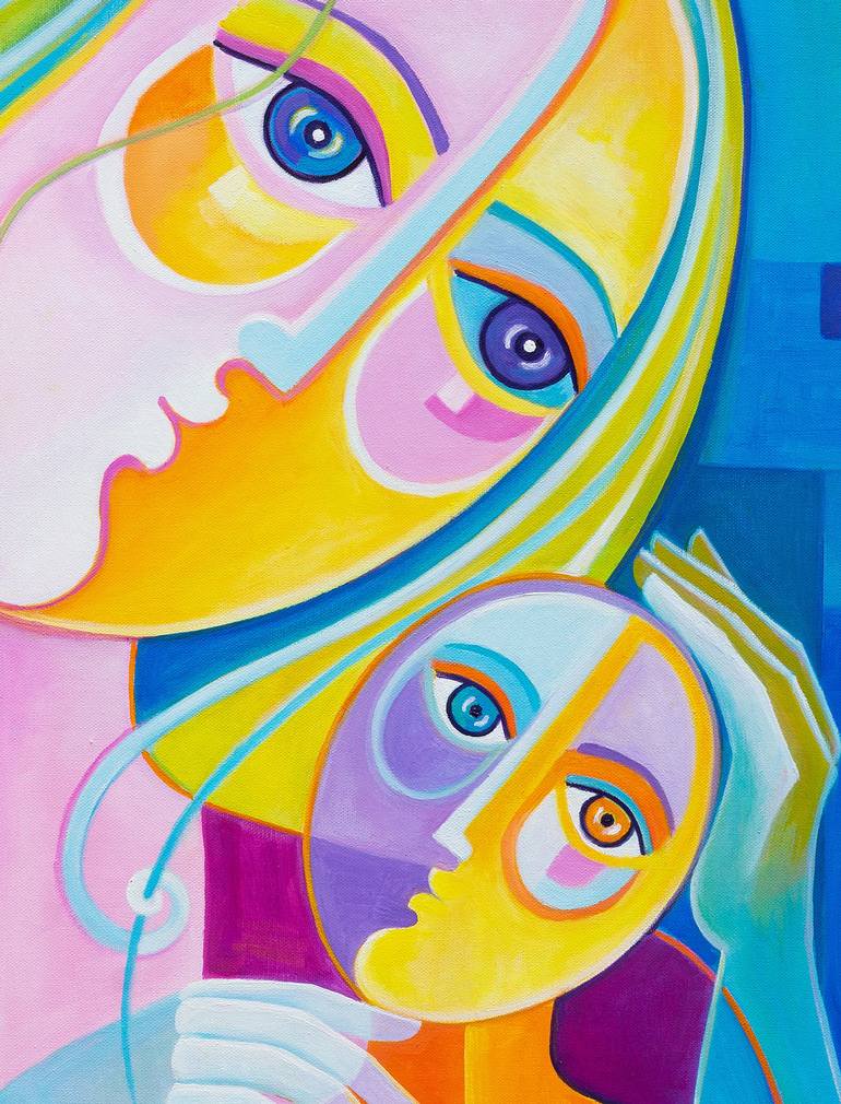 Original Cubism Love Painting by Marlina Vera