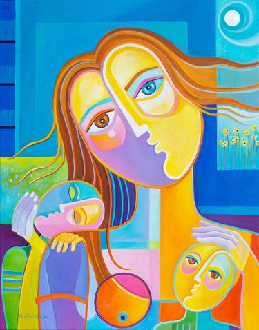 Mother # 16 Original oil painting on canvas by Marlina Vera thumb