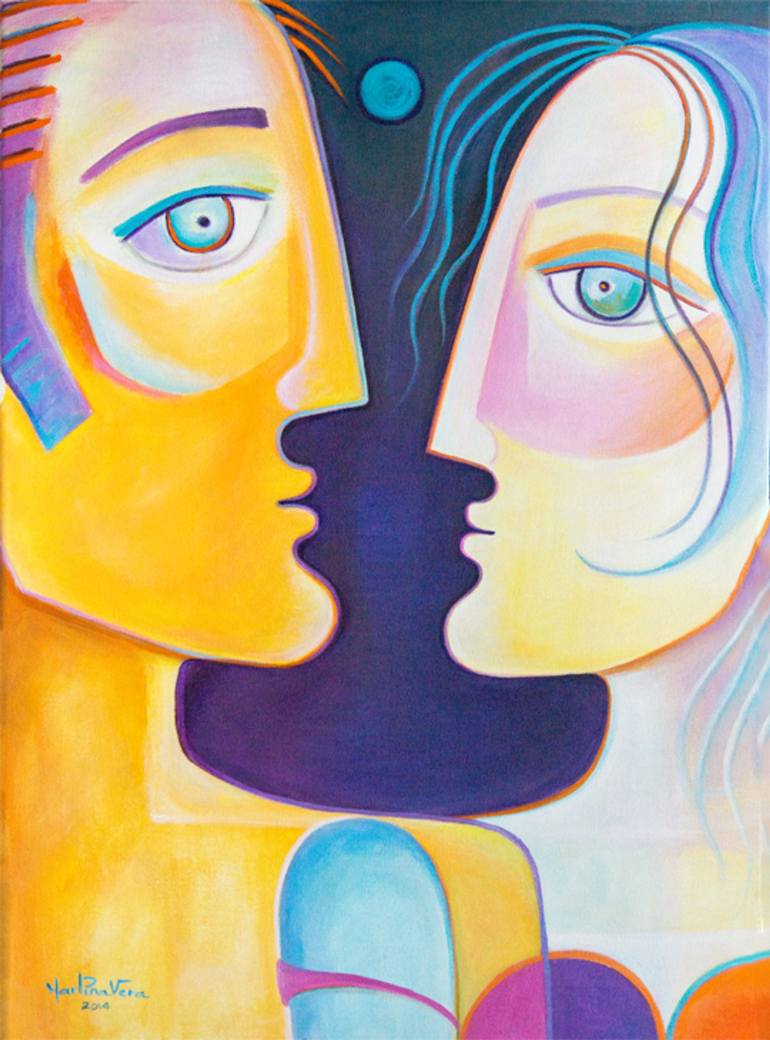 You and Me acrylic painting on canvas Marlina Vera Art Painting