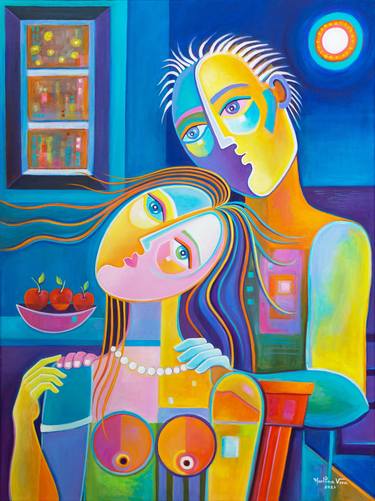 Original Cubism Love Paintings by Marlina Vera