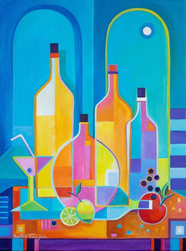 Original Cubism Food & Drink Paintings by Marlina Vera