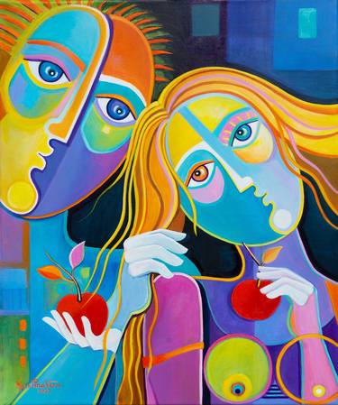 Original Cubism Love Paintings by Marlina Vera