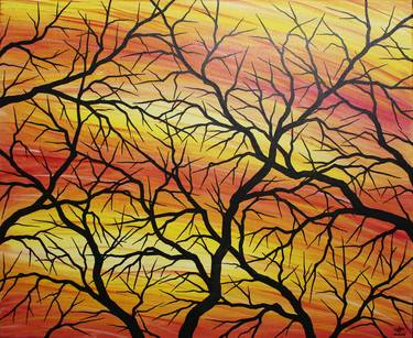 Original Abstract Tree Paintings by Jonathan Pradillon