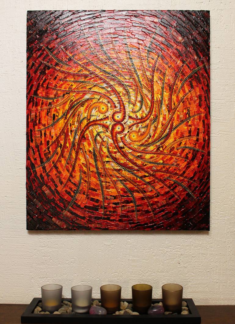 Original Abstract Geometric Painting by Jonathan Pradillon