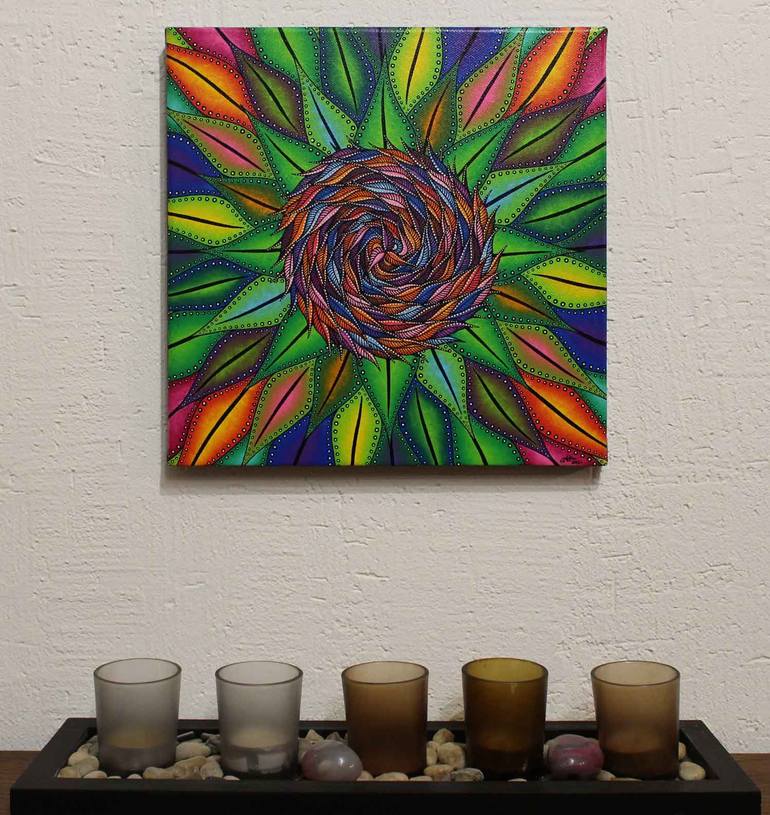 Original Abstract Floral Painting by Jonathan Pradillon