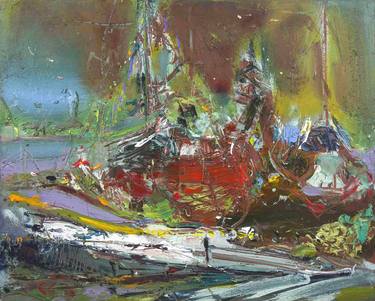 Print of Abstract Expressionism Yacht Paintings by Serhiy Savchenko