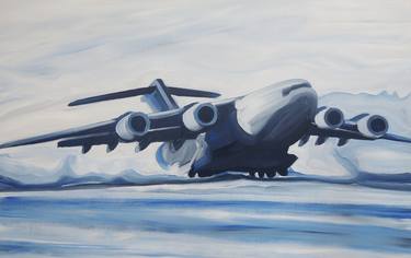 Print of Expressionism Airplane Paintings by NATHALIE LETULLE