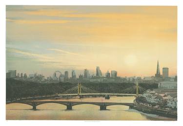 Sunrise over Battersea Bridges - Limited Edition of 25 thumb