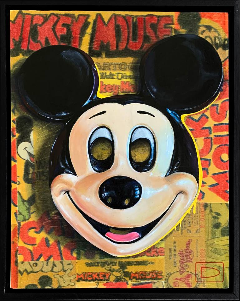 Original Pop CultureCelebrity Painting by David Woodward  Pop Art Art on Wood  MICKEY