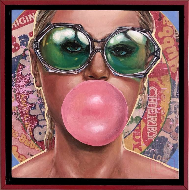 It s always more fun with bubble gum Painting by David Woodward