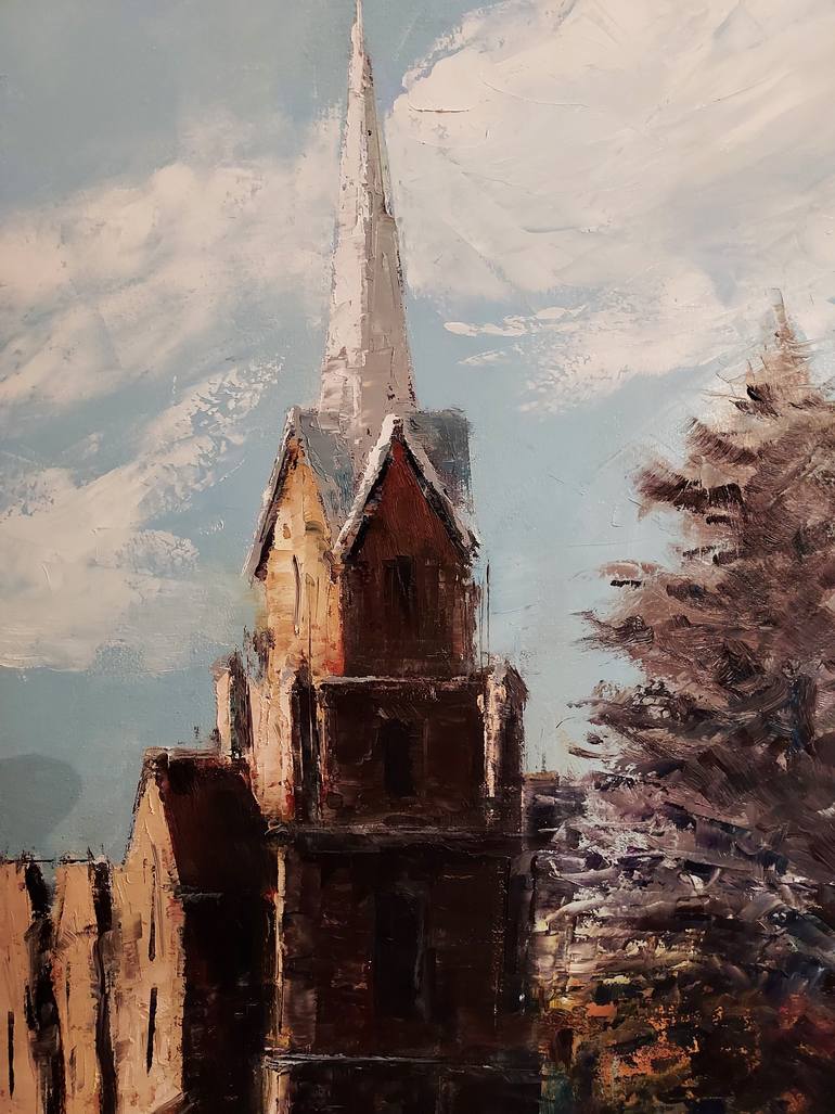 Original Impressionism Religion Painting by Eugis Eidukaitis