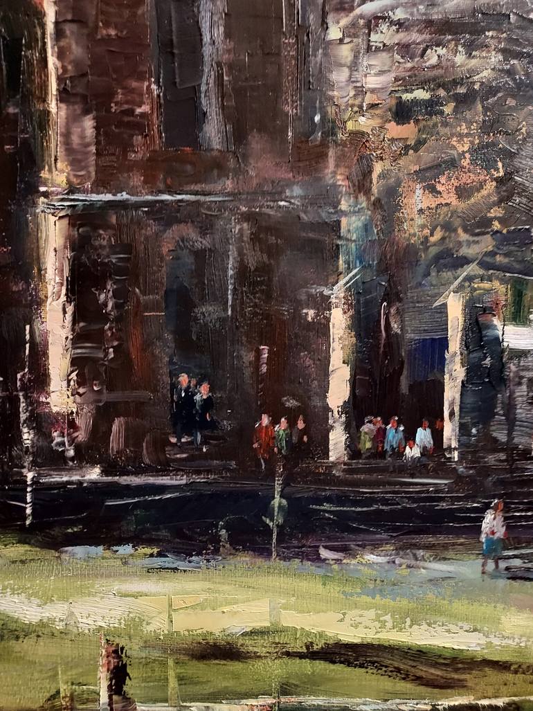 Original Impressionism Religion Painting by Eugis Eidukaitis