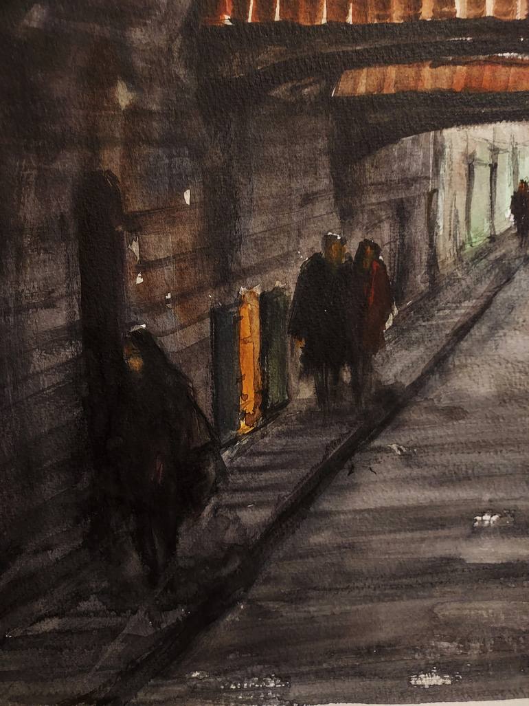 Original Impressionism Cities Painting by Eugis Eidukaitis