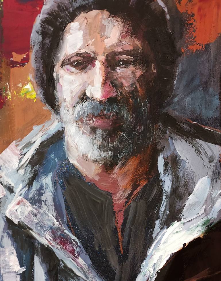 Original Impressionism People Painting by Eugis Eidukaitis