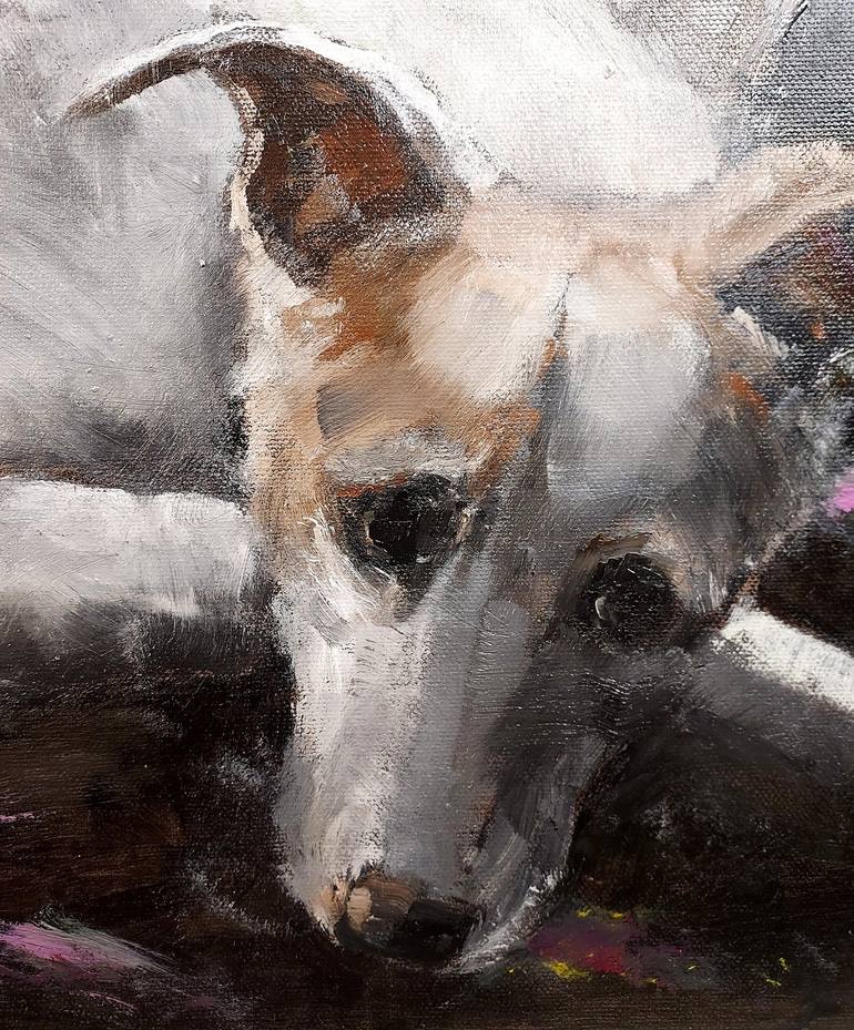 Original Impressionism Animal Painting by Eugis Eidukaitis