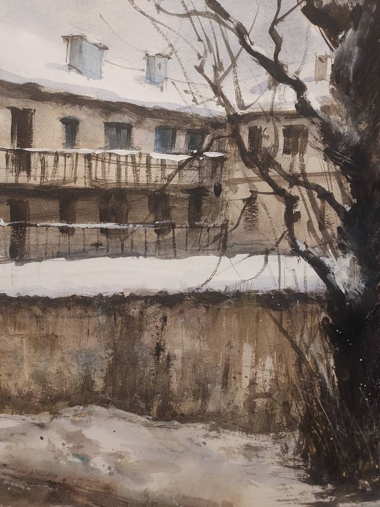 Original Impressionism Cities Painting by Eugis Eidukaitis