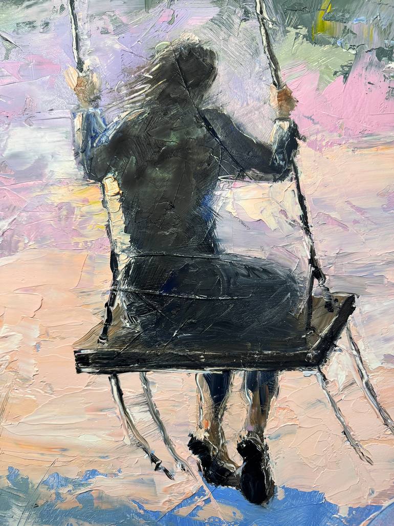 Original Impressionism People Painting by Eugis Eidukaitis