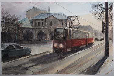 Original Impressionism Transportation Paintings by Eugis Eidukaitis