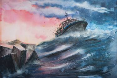 Print of Ship Paintings by Eugis Eidukaitis
